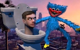 Huggy Wuggy Run From Skibidi Toilet Online Game